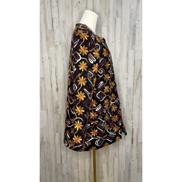 Anthropologie Women's XS Floral Embroidered Overcoat Multicolor Casual - Picture 6 of 8